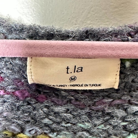 ANTHROPOLOGIE x T.LA Malia Rainbow Cardigan Gray Marled {3E14} - Picture 5 of 7